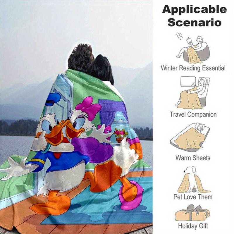 1pc, Donald Duck & Daisy Duck Blanket Home Decor, Couch Throw, Outdoor Blanket, Gift for Friends, Flannel Blanket