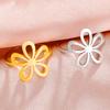 LIKGREAT Stainless Steel Daisy Flower Ring Women Gold Color Aesthetic Bohemian Finger Ring Wedding Engagement Jewelry Gift