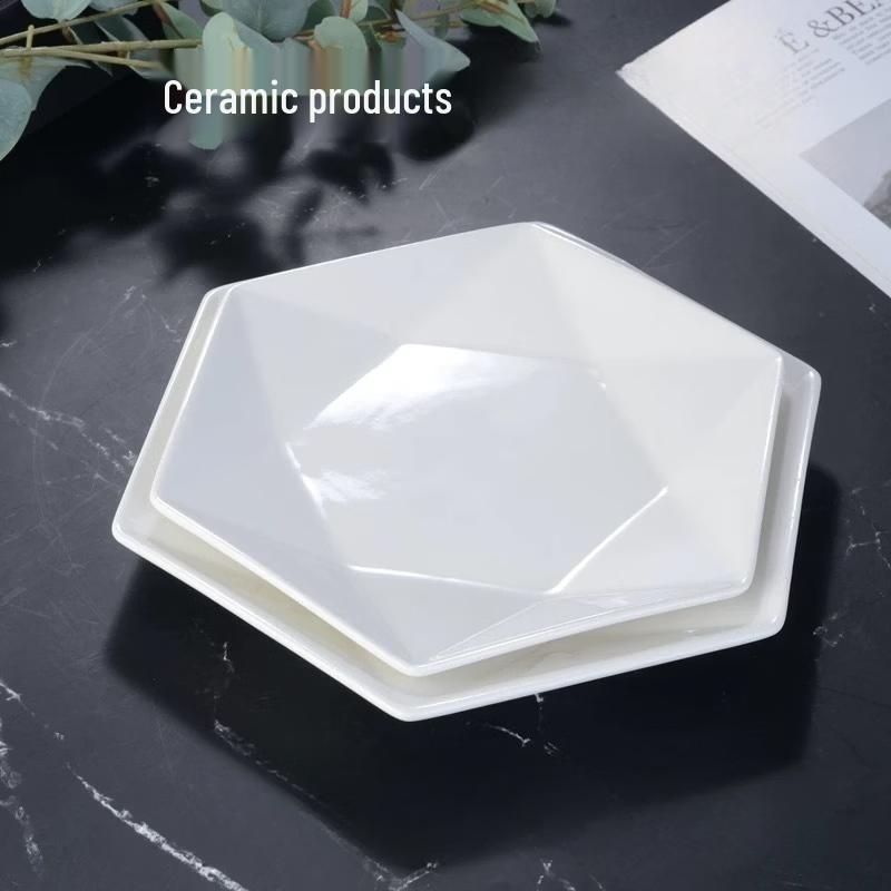 Zhi Shi 12-inch Hexagonal Ceramic Deep Dish
