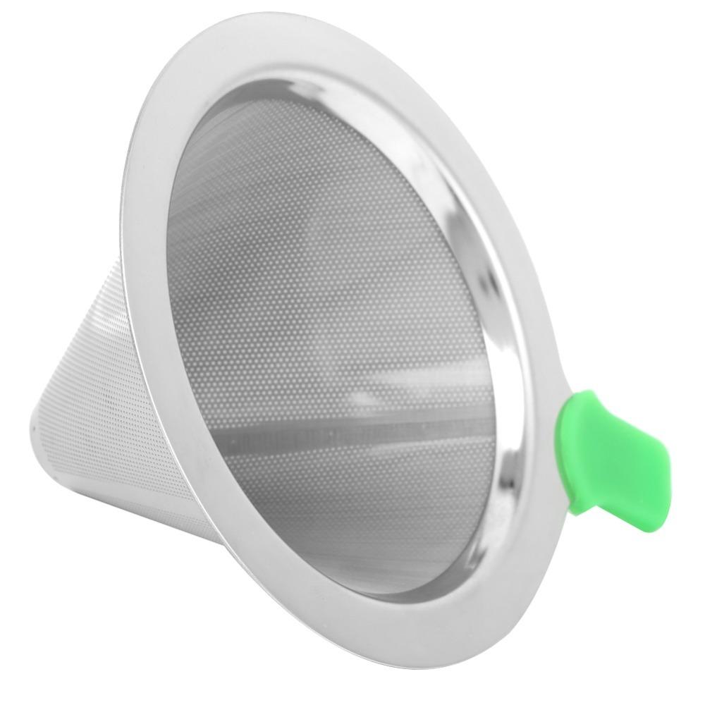 Double Layer Pour Over Coffee Filter Stainless Steel Coffee Drip Cone Drip Coffee Maker Home Use