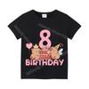 Capybara Girl Birthday Clothes Cute Toddler Kids Number T Shirt Cartoon Short Sleeve Baby Cotton T Shirt Summer Children  Tops