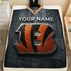 Custom Name,Cincinnati Bengals, Printed Flannel Blanket, Soft Throw for Bedroom Sofa, Washable, Christmas Present, Great Gift.