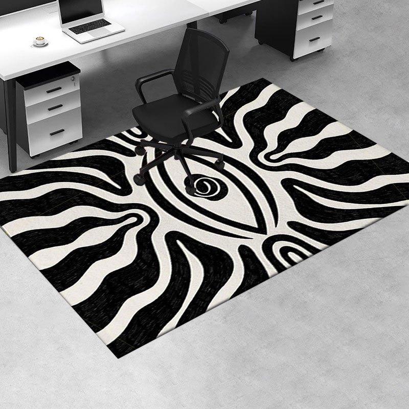 Abstract Black and White Optical Illusion Print Rug CarpetOffice Mat Perfect for Home Decor Office Desk Chair Rugs Chair Carpet for office P