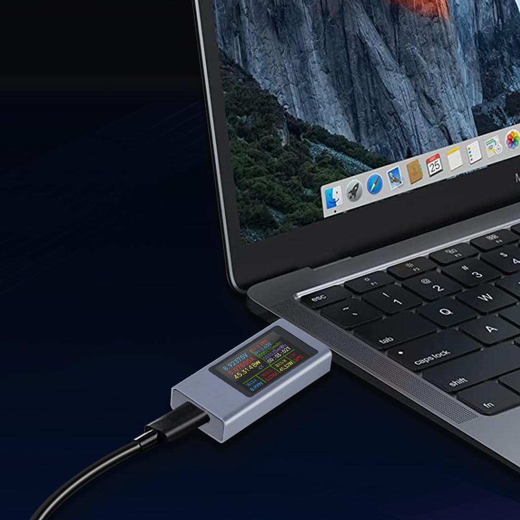 DiyStudio 360W Current and Voltage Dual USB USB C Meter USBC Multimeter Bidirectional Current Curve Mobile Charging No Drivers or Software Plug and