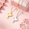 Skyrim Star Moon Pendant Necklace Stainless Steel Women's Romantic Star Moon Planet Tassel Necklace Birthday Party Jewelry Gift