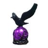 Creative Gothic Raven LED Lamp Sculpture Purple Glow Sphere Mysterious Decor for Dark Art Unique Desk Night Light Ornaments