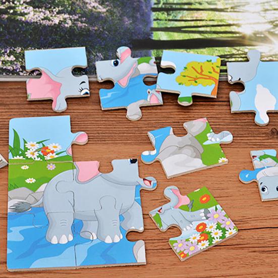 Wooden Colorful Dinosaur Zebra Animal Jigsaw Puzzles Board Intelligent Kids Toy