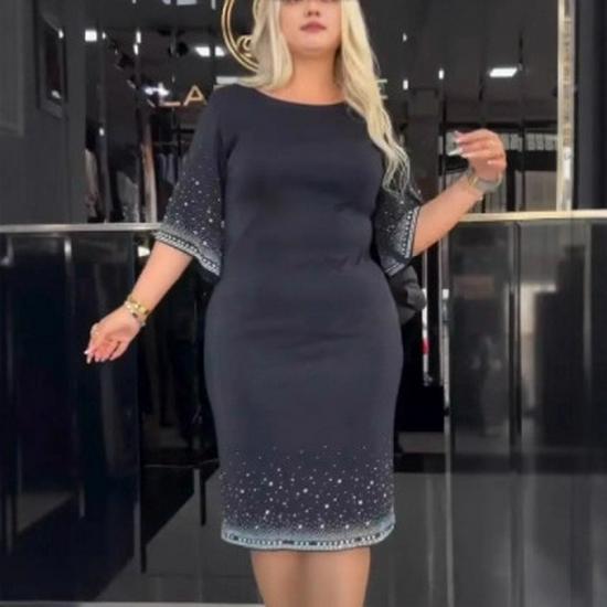 2025 Lato Francuski Europejski Styl Sukienka z Okrągłym Dekoltem Wyszczuplająca Talia