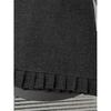 Plus Size Gray Wool Pleated Lace Skirt with Ruffle Hem - High Waist Bodycon for Autumn/Winter