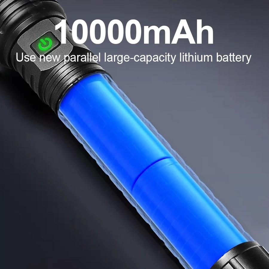 Long Flashlight 400W LED Torch Long Shot 800M Lamp Zoomable Flash Light Waterproof Torch Light Rechargeable Lantern