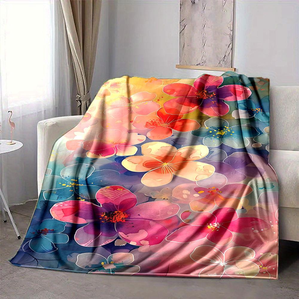 1 Stück Florale Fantasie Leichte Flanelldecke, Bequeme und Warme Decke, für Büro und Camping Schlafsofa, Wohnzimmer112