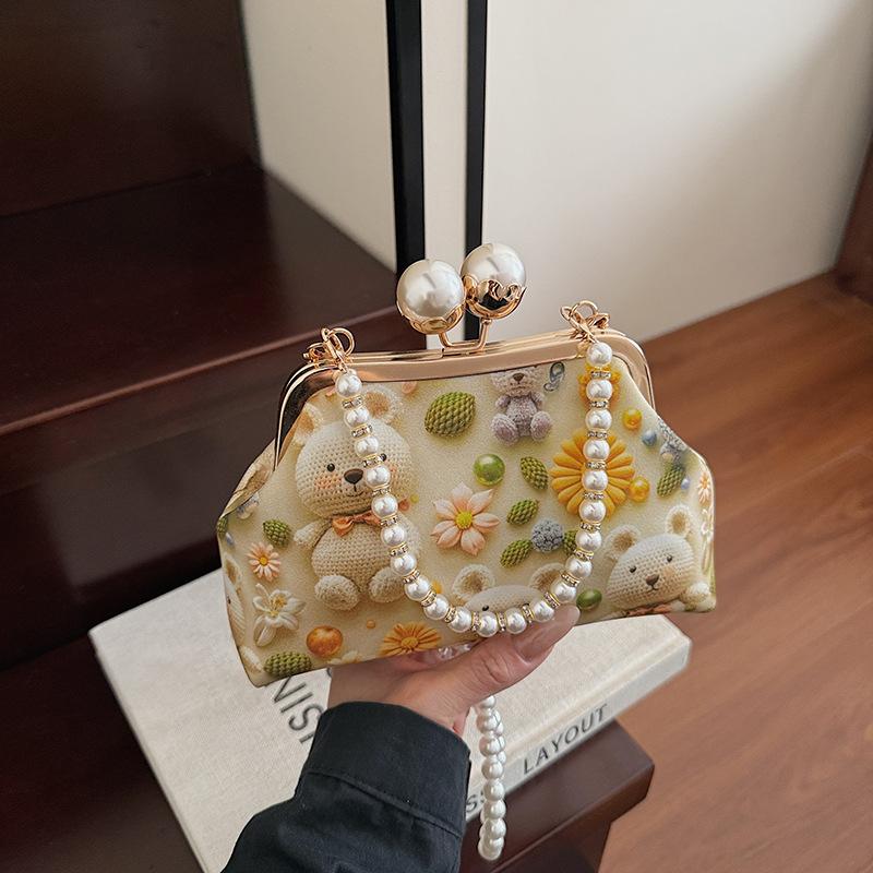 Niche bag women's new summer versatile chain messenger bag cartoon portable gold bag