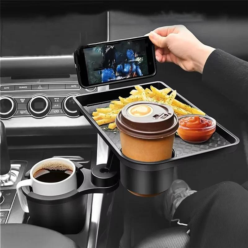 

High Quality Universal Car Cup Holder Tray - 360 ° Rotating Adjustable Dual Cup Organizer