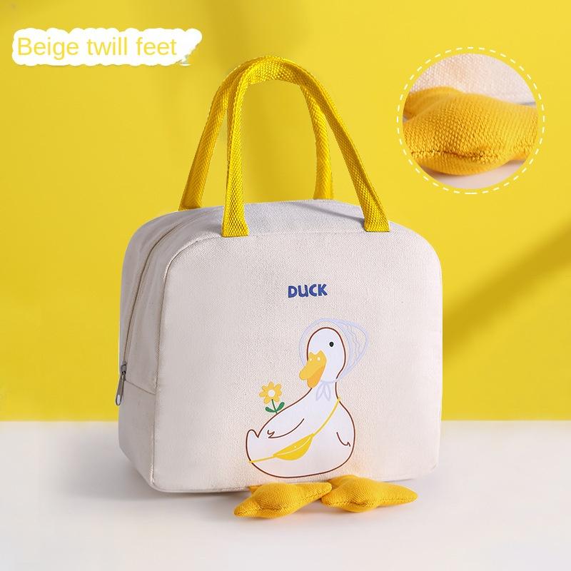 Kids Portable Insulated Thermal Picnic Food Cute Yellow Duck Lunch Bag Box Tote Food Fresh Cooler Bags Pouch for Children Bag