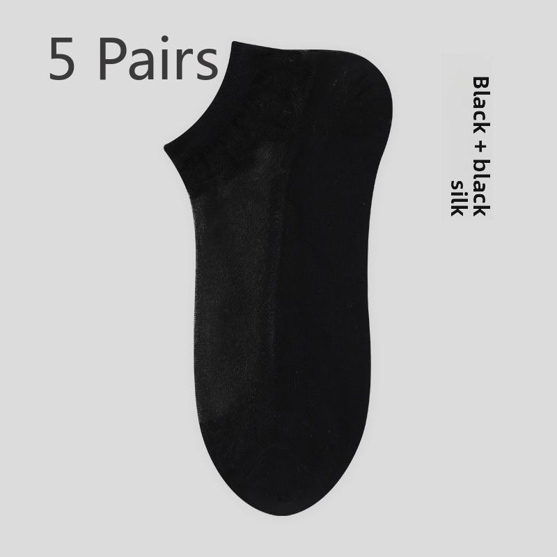 5 Pairs of Spring/summer Thin Jacquard Crystal Socks