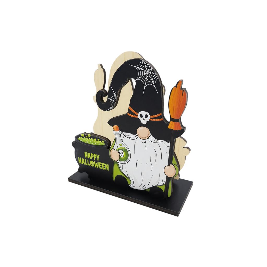 Wooden Halloween Ghost Pumpkin Napkin Holder Table Napkin Dispenser and Holiday Decorative Figurine Two In One Design for Seasonal Home Decor