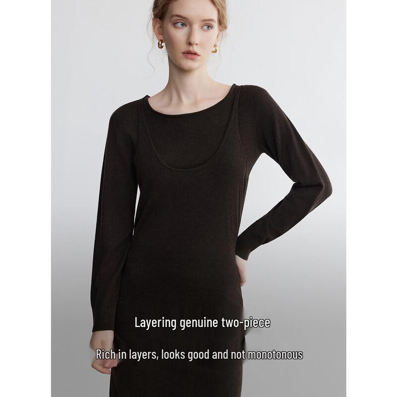 ELLE Elegant Faux Two-Piece Slim Dress