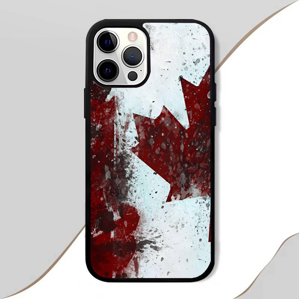 Canada Flag Phone Case Mobile Suitable For Apple 16 PRO MAX 15 14 13 12 MINI 11 Patch Black Hard Shell
