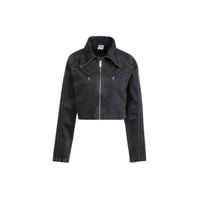 Originals Montreal Denim Track Jacket with Vintage Wash Effect Women Tops Black IT7263