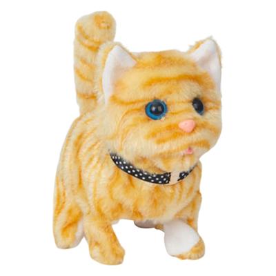 Electric Plush Cat Simulated Meowing Walking Tail Wagging Cute Kitten Plushies Companion Soothe Toy Pet Plush Kitten Electric Toy