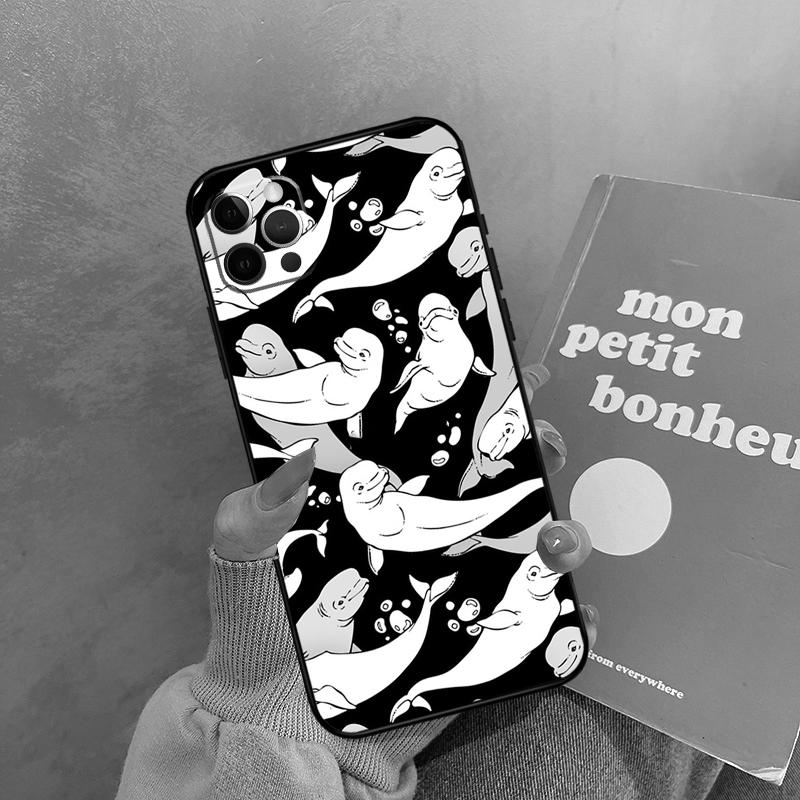 Blue Ocean Whales Pattern Case For iPhone 17 Air 16 15 14 13 11 12 Pro Max 13 Mini XR 15 16 Plus 16e Back Cover Shell