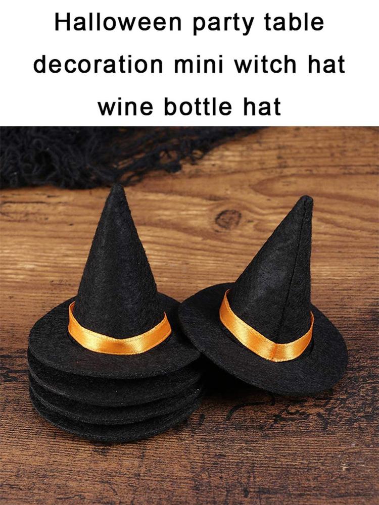 1Pcs Mini Felt Witch Hats Handmade Wine 