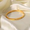 18K Gold & Zircon Women's Titanium Steel Bangle Bracelet - Versatile and Fashionable Jewelry