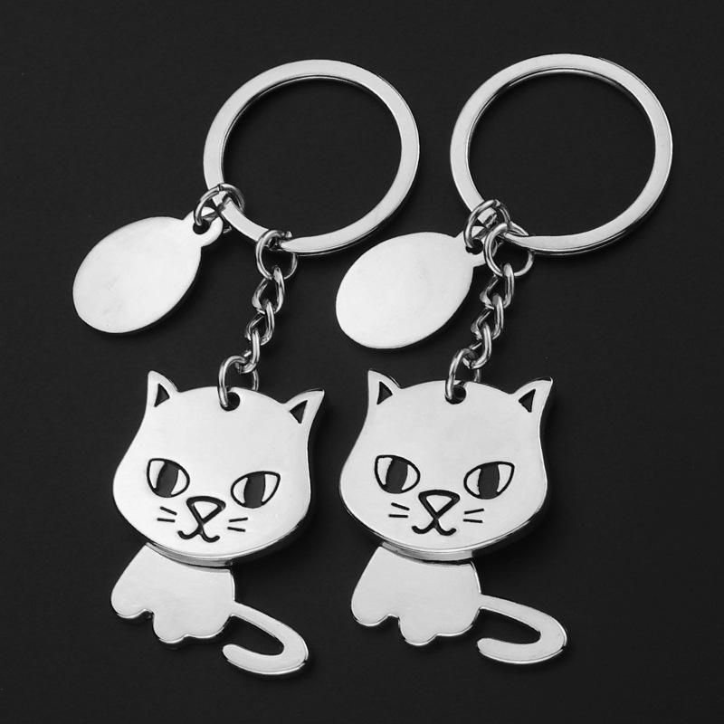 Custom Cartoon Pet Keychain: Puppy & Cat Head-Shaking Pendant - Fun Gift