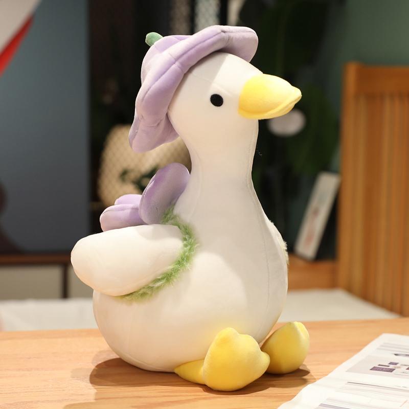 35/40/55cm Cartoon Flower Duck Plush Toys Sleep Pillow Cute Animal Stuffed Swan Goose Dolls Floor Mat Kids Girls Birthday Gift