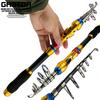 1.8m-3.6m Telescopic Spinning Rod Carbon Fishing Rod Telescopic Fishing Rod Portable Bass Fishing Rods for Trout Carp Fishing Fishing Tackle