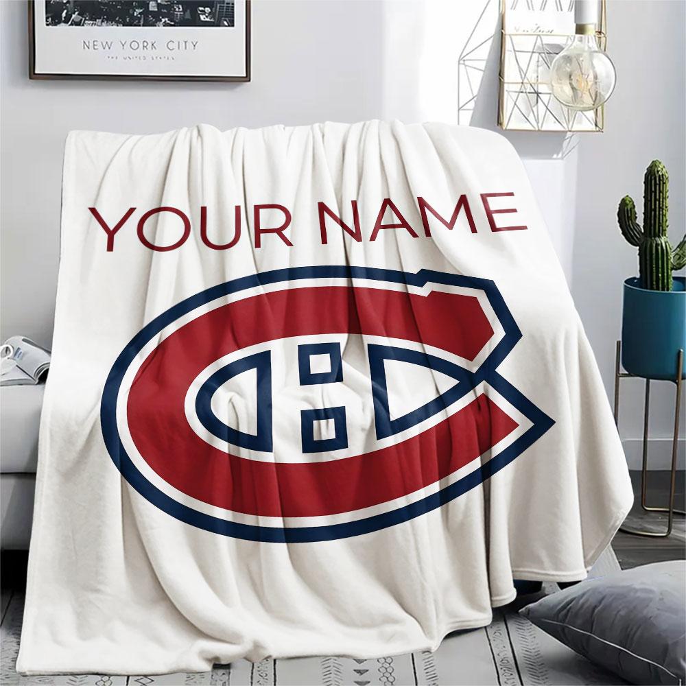 Custom Name,Montreal Canadiens Printed Flannel Blanket, soft throw for bedroom sofa, washable, Christmas present, great gift.