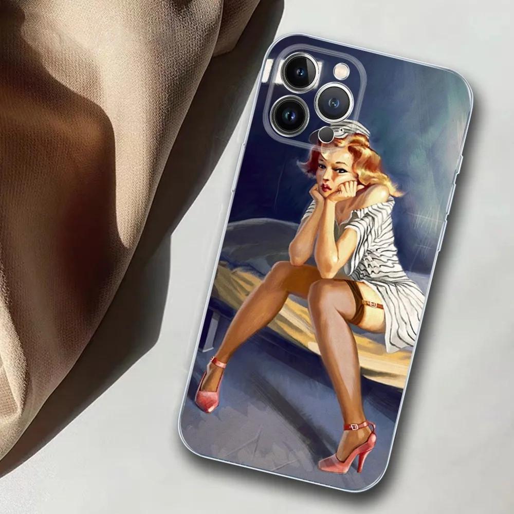 Apple IPhone14 Mobile Phone Case Poster Girl Mobile Phone Case, Painted Anti-drop Huawei Anti-drop Mobile Phone Case