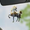 Car Rearview Mirror Charm with Pony Design Cute 2D Flat Acrylic Keychain for Bag