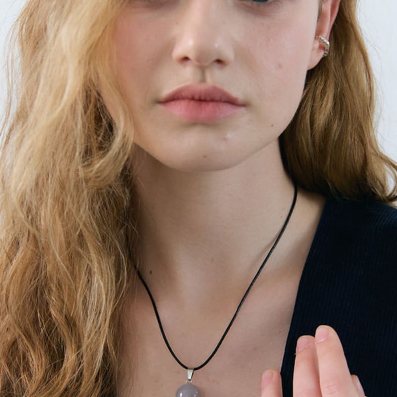 OudStudio Dewy Stone Necklace_Gray