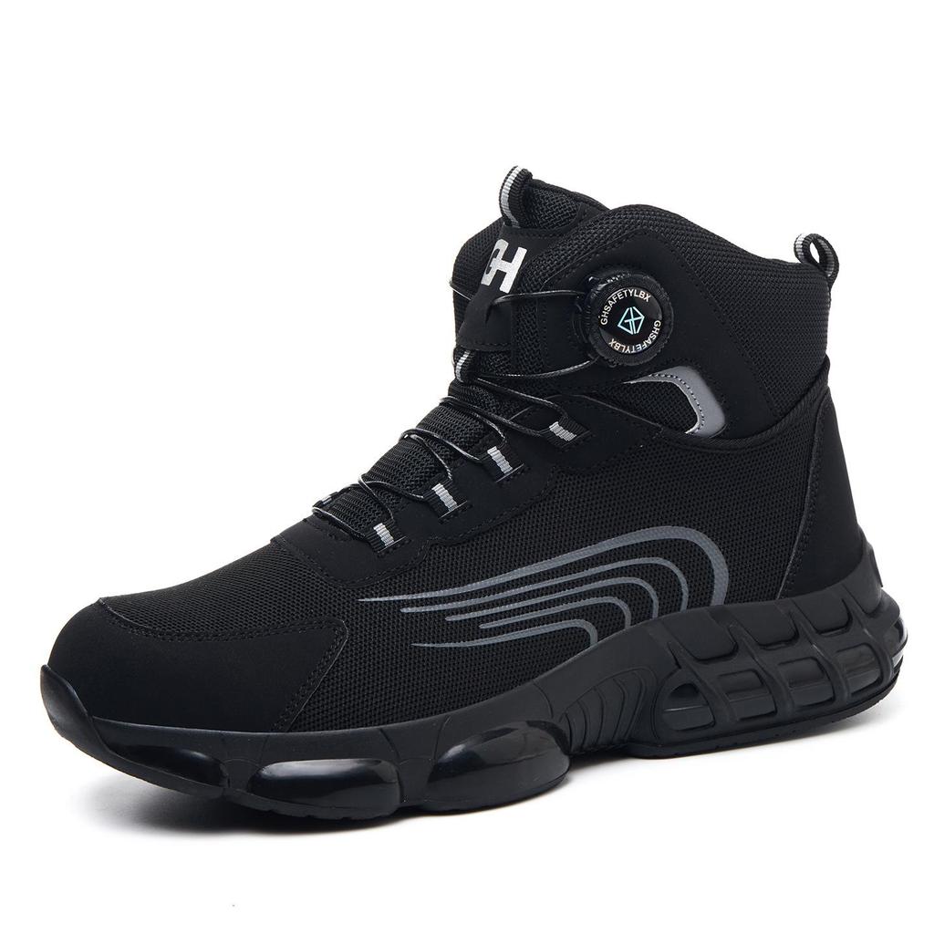 Lightweight Rotating Button Safety Shoes - Anti-Smash, Anti-Puncture; Ideal for Construction & Labor Work