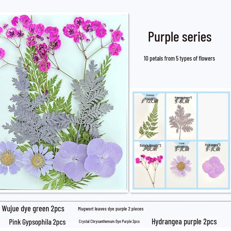Handmade Resin Pressed Flower Bookmark DIY Kit: Transparent Specimen Stickers & Dried Flowers for Students