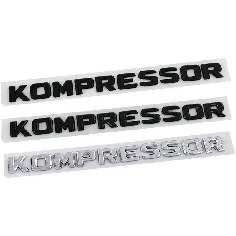 3D ABS Kompressor Logo Car Rear Trunk Emblem Badge Sticker For Mercedes Benz C E SLK C230 C180 C200 Car Styling Accessories RZ1