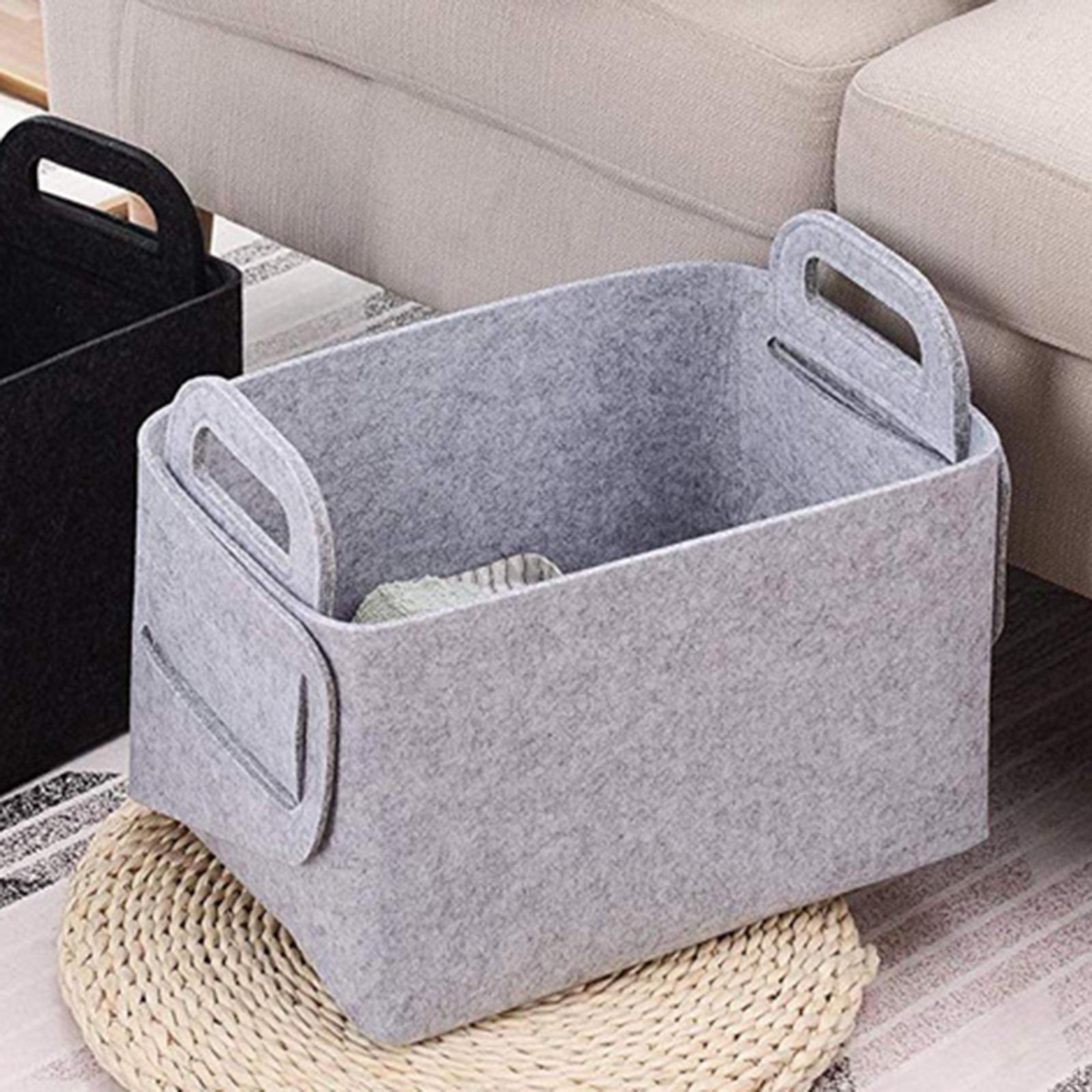 

Складная корзина для хранения, органайзер для белья, ручка, игрушки, войлок для полок, дорожные сувениры Gray 18x13x11cm