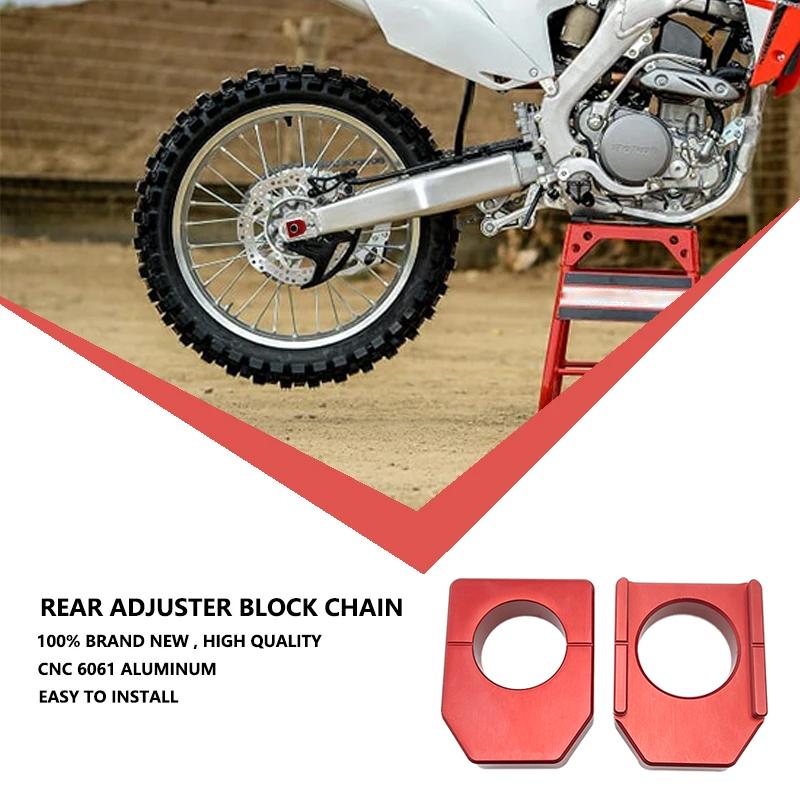 Fit For HONDA CR125R CR250R Aluminum Rear Adjuster Block Chain CRF250R CRF250X CR 125 250 R CRF450R CRF450X CRF450RX CRF 450