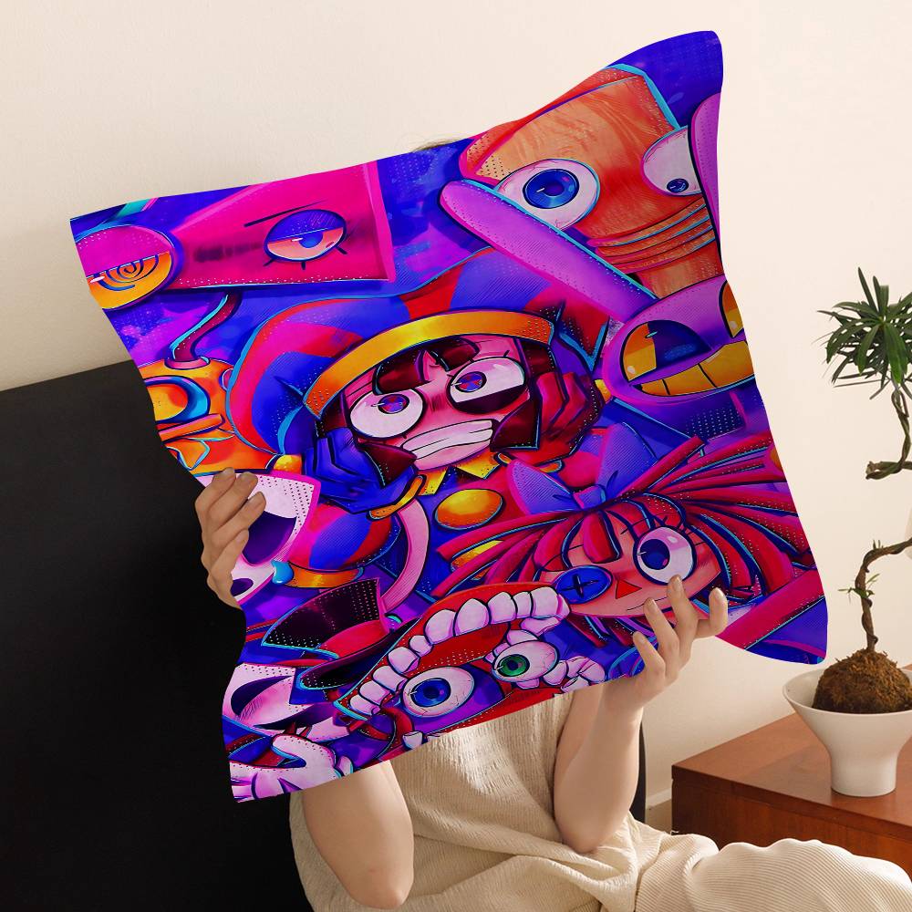 Cartoon The AAmazing DDigital CCircus Pillow Anime Pillow Sofa Bed Head Pillow Cover Cushion Cover 45x45 Cm Fashion