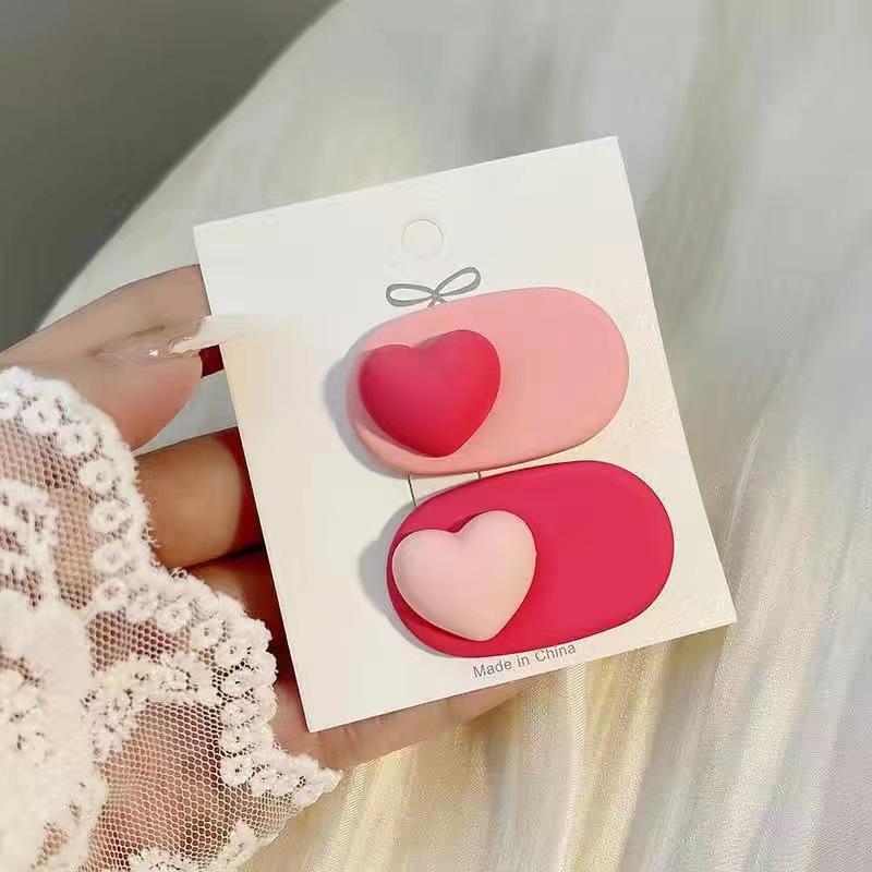 Cute Love Hairpins Girls Korean Frosted Hair Clips Acrylic Fashion  Barrette Trendy Girls Hair Accessories Jewelry Pins