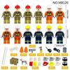 12PCS Urban Series Fire Rescue Firefighter Figurine Building Blocks Toys
