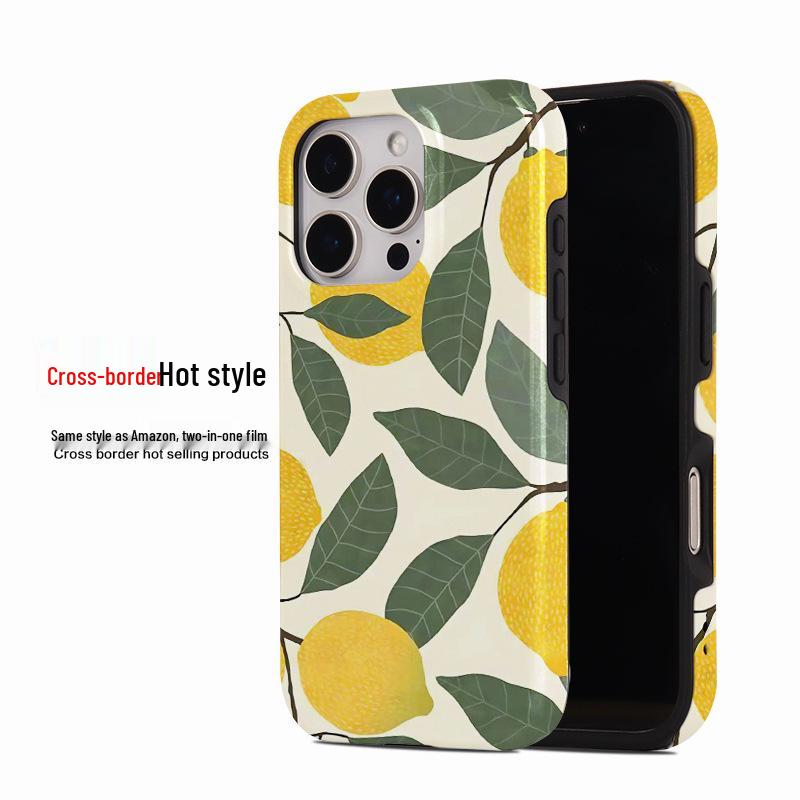 

Lemon-Motif Magnetic Phone Case & Screen Protector for Apple 17 iPhone 16 Plus