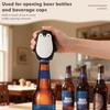Cute Penguin Magnetic Bottle Opener - Automatic Pop-Top Opener for Most Beer & Soda Cans, Strong Magnet for Home Bar Camping
