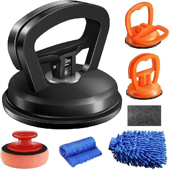 Dent Puller,3 Pack Car Dent Puller Car Dent Removal Kit Suction Cup Dent Puller Dent Remover Tool and Dent Repair Kit Handle Lifter for Cars Black+Orange