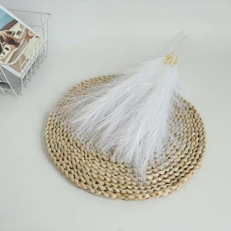 Simulated Reed Grass Wedding Decoration Flower Gradient Colorful Fake Peacock Tail 10/20pcs Flower Arrangement Accessories Props 10pcs белый