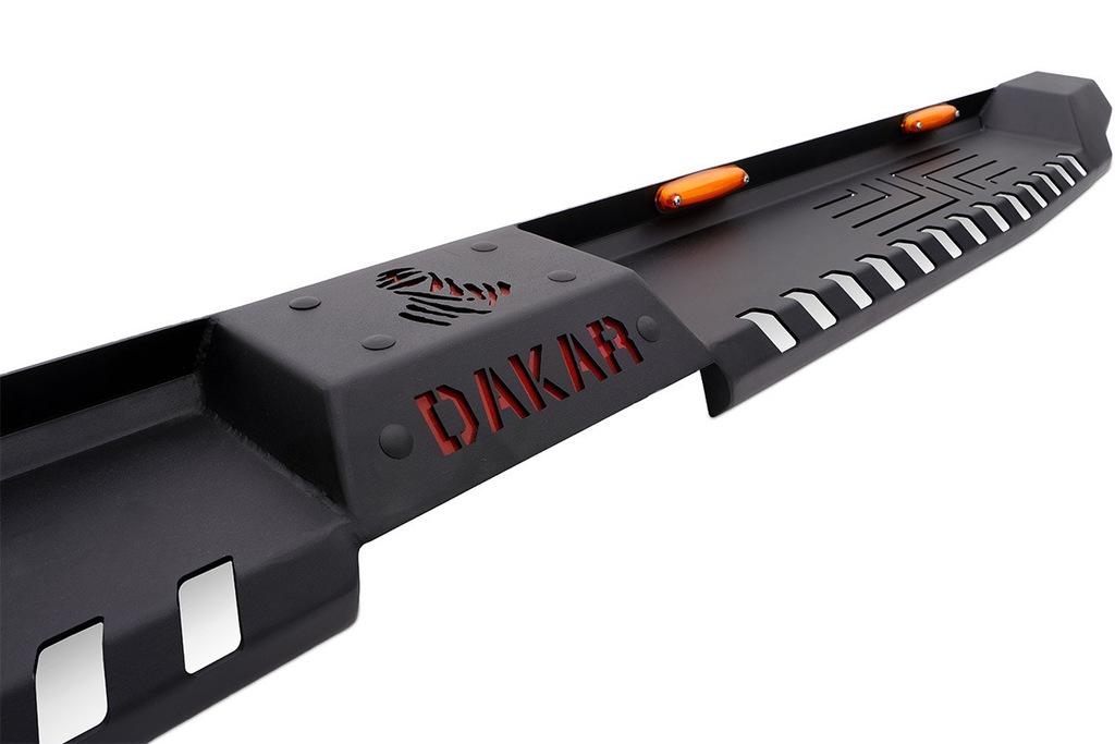 Боковые пороги Dakar V2 с LED (2 шт, металл) для Mitsubishi L200 2006-2015 гг