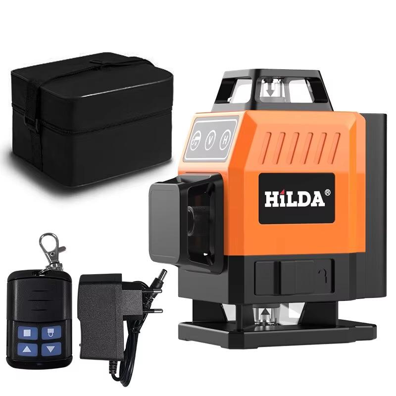 16/12 Line Green Laser Level with 360° Auto-Leveling Horizontal & Vertical Projection