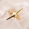 Women Fashion Stainless Steel Gold Smooth Cross Metal Brooch Minimalist Personality Trend High Grade Elegant Pin Jewelry