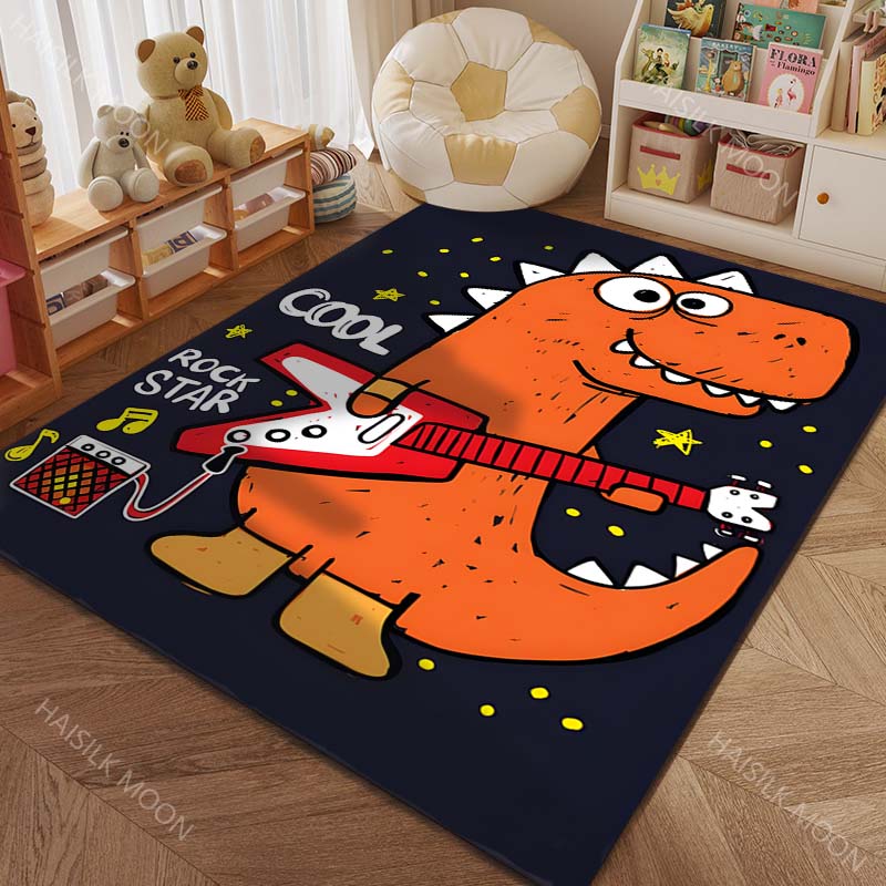 Cute Dinosaur World Cartoon Print Carpet for Living Room Bedroom Sofa Doormat Home Decor Area Rug Non-slip Floor Mat for Gifts